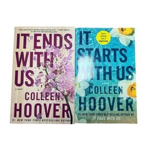 It Ends With Us & It Starts With Us by Colleen Hoover Paperback Book Set